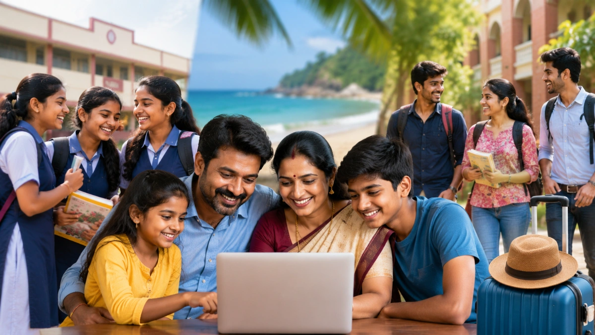 Happy students and family planning a trip during the 3 days continuous Muharram holiday for schools and colleges in Tamil Nadu